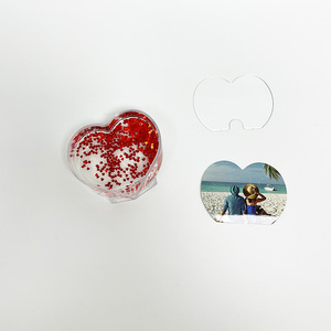 Regali di compleanno personalizzati globo d'acqua acrilico cuore rotondo stella cornice per foto a forma di Acr con Glitter - Product Image 6