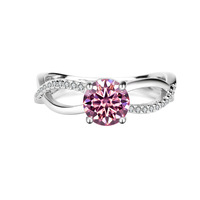 Bague de fiançailles mariage Moissanite à quatre griffes en argent sterling Vintage Premium S925 avec bras torsadé