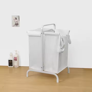 Manufacturer Custom Rustic Bedroom Laundry Hamper 2-Compartment Bathroom Organizer and Laundry Basket - Product Image 2