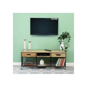 Mueble de TV Moderno Industrial con Diseño de Malla de Perlas, Madera y Metal, Hecho a Mano, para Sala de Estar, Oficina en Casa y Hoteles - Product Image 2