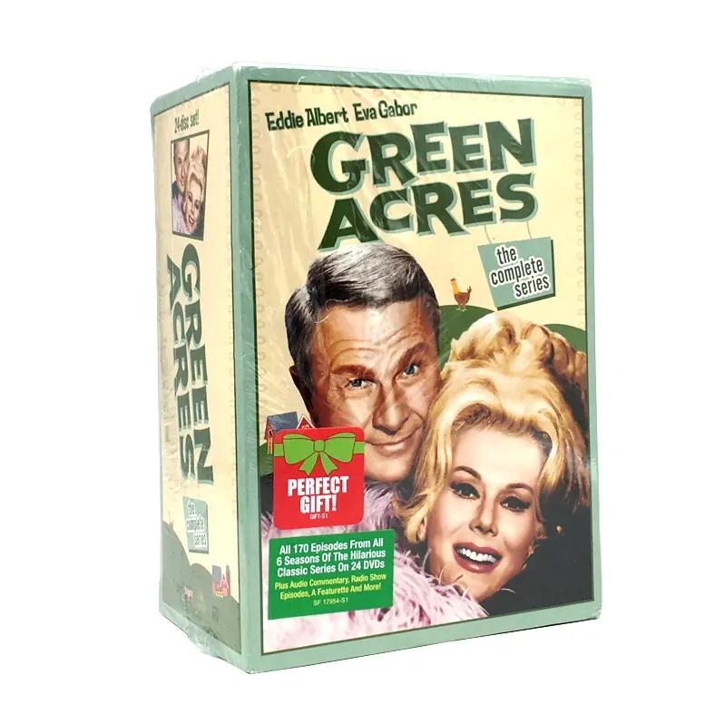 Fabricant DVD BOXED SETS FILMS émission de télévision Film Duplication de disque Usine d'impression Green Acres saison 1-6 émission de télévision Films 24DVD