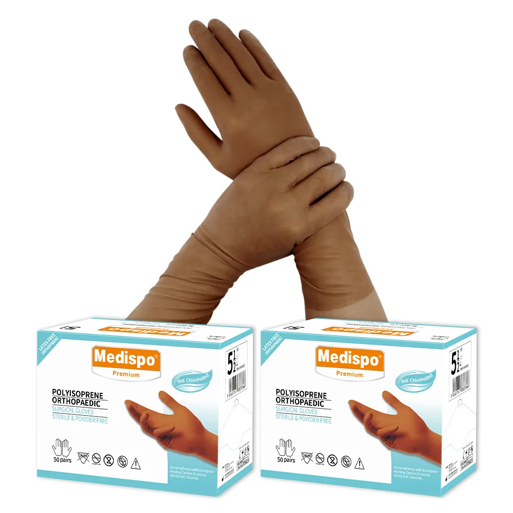 Sarung tangan medis pabrik tanpa bubuk lateks sarung tangan bedah poliisoprena ortopedi