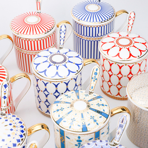 Tazas <span class=keywords><strong>de</strong></span> café <span class=keywords><strong>de</strong></span> porcelana fina, estilo nórdico, dorado, lujoso, vintage, ruso, árabe, novedad <span class=keywords><strong>de</strong></span> <span class=keywords><strong>2021</strong></span> - Product Image 3