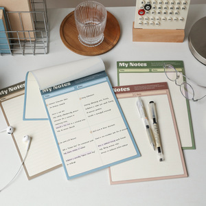 <span class=keywords><strong>Bloc</strong></span>-notes minimaliste à grille lignée, 4 couleurs neutres vintage, avec bordure, pour inscriptions de titre et date, idéal pour le bureau et les étudiants - Product Image 2