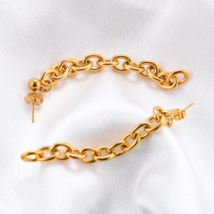 Boucles d'oreilles pendantes longues en acier inoxydable style punk cool pour femme, couleur or, avec pendentif, accessoires de bijoux pour piercing d'oreille - Product Image 6