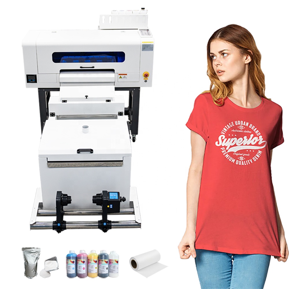 Высокоскоростной принтер A2 Dtf Tshirt, принтер 42 см, текстильная ткань, 2 шт. Xp600/i1600 Dtf принтер с шейкером и сушилкой