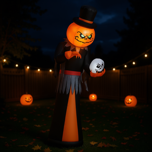 Diable de la récolte gonflable d'Halloween de 3,6 m avec lumières LED pour décoration extérieure de jardin et de fête - Product Image 2