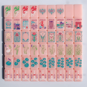 Juego de Fichas de Mahjong de Acrílico Rosa Jade, Lujoso y Elegante, 160 Piezas, Portátil, Estilo Americano, Tema Torre Eiffel, Bicicleta y <span class=keywords><strong>Metro</strong></span> - Product Image 6
