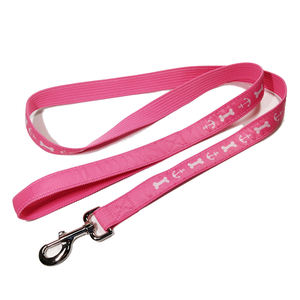Conjunto de Correa y collar de entrenamiento para perros de poliéster con logotipo satinado Rosa personalizado - Product Image 4