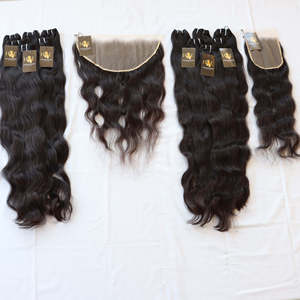 Extensions de cheveux humains vietnamiens bruts non transformés Temple indien wefted Curly Wavy Lace Closure HD Lace Frontal Deep Wave Bundles - Product Image 2