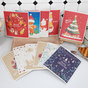 Paño de cocina con estampado de dibujos animados navideños, rectangular, súper absorbente, para limpieza de cocina - Product Image 1