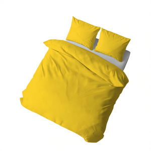 Juego de Funda de Edredón 100% Algodón Amarillo Italiano para Cama Individual 155x200cm - Product Image 3
