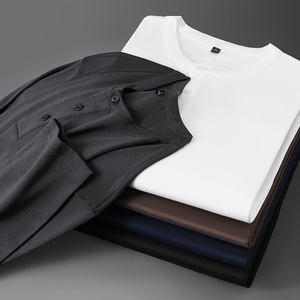 Camisa de Algodón para Hombre, de Alta Gama, Estilo Casual, <span class=keywords><strong>con</strong></span> Botones, Manga Larga, Diseño Sólido, Nueva Colección Otoño, <span class=keywords><strong>con</strong></span> Cuentas y Tecnología de Absorción de Humedad - Product Image 3
