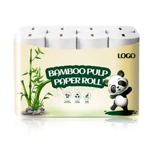 TAB ile özelleştirilmiş bambu hamuru tuvalet baskılı rulo kağıt mendil özel kabartma tuvalet kağıdı