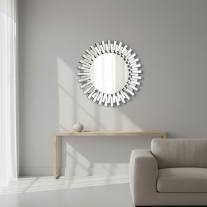 Specchio Decorativo Bianco e Nero a Forma di Sole per Arredamento Chic, Design d'Interni per Soggiorno, Elemento Decorativo <span class=keywords><strong>da</strong></span> Parete - Product Image 5