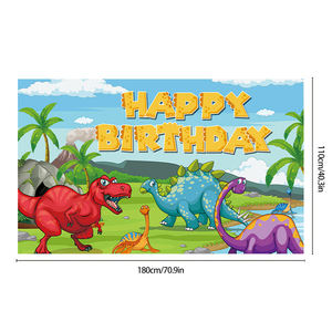 2024 nouveaux dinosaures fête d'anniversaire toile de fond bannière garçons enfants fête d'anniversaire dinosaure thème <span class=keywords><strong>Photo</strong></span> toile de fond intérieur extérieur décor - Product Image 6
