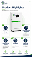 Batterie de stockage d'énergie domestique Fuxile Split Hybrid 51,2 V 200 Ah LiFePO4 montée sur rack 10,24 kWh avec BMS intelligent intégré et décharge de crête de 200 A