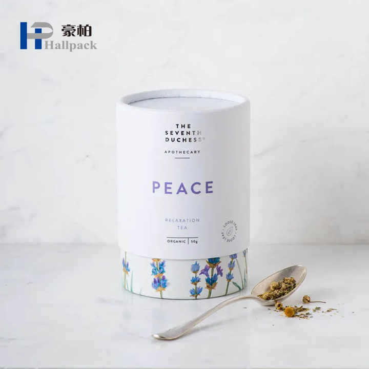 Firstsail Custom Design Loose Tea Bean Round Cylinder Cardboard Eco Friendly Food Grade Box Food Paper Tube Package