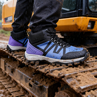 Sepatu Keselamatan Unisex Semua Musim dengan Pelindung Jari Kaki Komposit, Anti-Tusuk, Sol Tengah Kain, MD EVA Karet, Sepatu Kerja untuk Bengkel Konstruksi