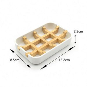 Bathroom Accessories <b>Bamboo</b> Fiber <b>Soap</b> Bars Box for Shower - Product Image 2