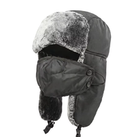 Gorro Ushanka de Invierno con Máscara Facial Desmontable, Orejeras Forradas de Piel Sintética, Correa Ajustable para la Barbilla, Impermeable, Resistente al Viento, Estilo Vintage, Unisex