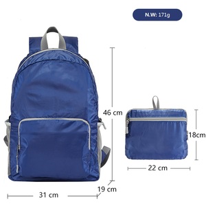 Sac à dos pliable avec poches latérales en filet, pochette avant zippée, sac à dos léger et pliable, bretelles rembourrées pour la randonnée, les voyages et le cyclisme - Product Image 2