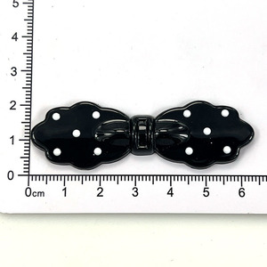 Cute Retro Black Polka Dot Bow Hair <b>Clips</b> Plastic Resin DIY Jewelry Accessories For Daily Use - Product Image 3