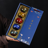 En gros, Ensemble de tasses et bols à thé Jian Zhan de grande taille, style chinois, motif Œuf de Dragon aux couleurs de four changeantes et aux cinq éléments