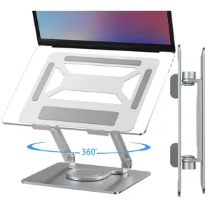 17 18 inch 360 swivel notebook bracket holder rotating base desktop aluminium pole portable foldable dj laptop stands adjustable