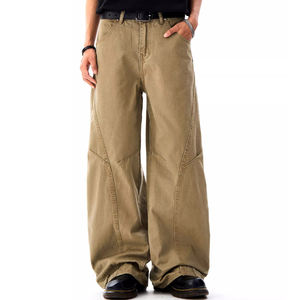 Pantalons de streetwear de haute qualité, design lourd, décontractés, coupe ample, patchwork, pattes d'éléphant, logo personnalisé, pantalons pour hommes - Product Image 6