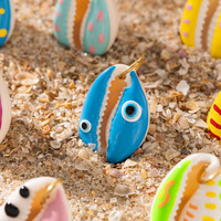 Manna plaqué or classique enfants océan plage drôle peint à la main coquille naturelle bricolage acier inoxydable bijoux accessoires breloques