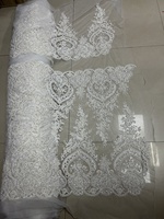 Garniture de mariée en dentelle perlée/broderie à la main perles paillettes mariage dentelle garniture tissu pour robes