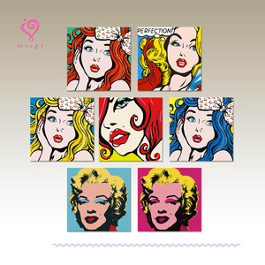 Kit de Peinture par Numéros Pop Art Femme : Peinture à l'Huile Numérique DIY, Personnage Style Bande Dessinée Rétro, Décoration Murale Faite Main sur Toile, Artisanat - Product Image 1