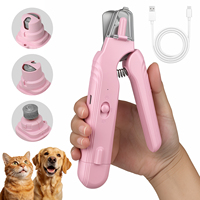 Cortauñas y Lima de Uñas Recargable 2 en 1 para Perros y Gatos, para Perros Grandes, Medianos y Pequeños, con Luz LED