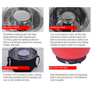 Parrilla Portátil de <span class=keywords><strong>Carbón</strong></span> <span class=keywords><strong>para</strong></span> Exteriores, de Acero Inoxidable Verde con Recubrimiento en Polvo, con <span class=keywords><strong>Bandeja</strong></span> <span class=keywords><strong>para</strong></span> <span class=keywords><strong>Carbón</strong></span>, sin Humo, <span class=keywords><strong>para</strong></span> Viajes - Product Image 2