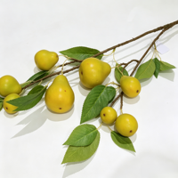 Branche de poirier artificielle en plastique de 75 cm, tige de fruit artificielle, décoration florale pour la maison et les mariages