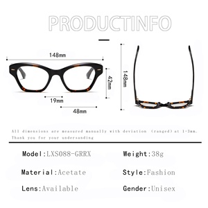 Monture de lunettes optiques pour femmes en acétate stock prêt à l'emploi oeil de chat fait à la main de Chine nouveau modèle de concepteur OEM pour hommes vente en gros - Product Image 3