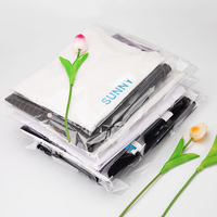 Sacs d'emballage pour vêtements avec logo personnalisé, autocollants OPP, pour sous-vêtements, vêtements, chaussettes, emballage cadeau, pochettes en plastique transparentes