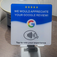 Support de table en acrylique 12 cm pour avis Google, compatible NFC213, pour avis en espagnol, français, italien et autres langues, prêt à être expédié