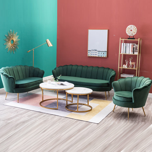 كرسي مكياج مريح ورخيص لغرفة النوم، أريكة منحنية بتصميم نورديك، طقم أريكة قطاعية من الجلد المخملي لغرفة المعيشة - Product Image 1