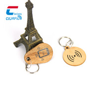 Bois écologique RFID 13.56mhz métal porte-clés jeton contrôle d'accès NFC étanche gravé carte-clé en bois