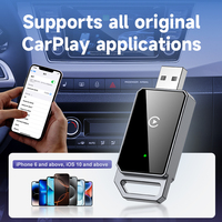 Adaptateur sans fil CarPlay et Android Auto 2-en-1 Convertir le dongle filaire en sans fil avec une connexion stable de 5Ghz pour IOS 10 + Android