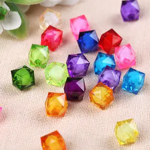 6 8 10 12 14 16 mm Square Acrylic Spacer Double Beads for DIY Jewelry Making Faceted Plastic Transparent Beads