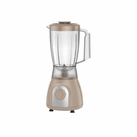Mixeur de table électrique 350W haute puissance avec récipient en plastique, commande par bouton, 4 lames, 2 vitesses, pour écraser et broyer, usage domestique