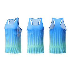 Custom Logo Print Unisex Sports Tank Top Sleeveless Breathable Quick Dry Lightweight Sublimation Polyester <b>Running</b> <b>Singlet</b> - Product Image 1