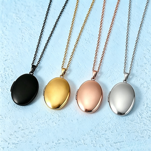 Ywyougang Collana con Medaglione Ovale Incidibile in Acciaio Inossidabile, Ciondolo Portafoto Apribile <span class=keywords><strong>per</strong></span> Donne, <span class=keywords><strong>Regalo</strong></span> Commemorativo - Product Image 1
