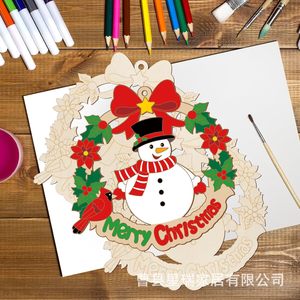Colgante de campana de viento de dibujos animados navideños de madera 812, decoración artesanal DIY para niños de 7 a 12 años - Product Image 1
