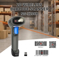 Escáner Inalámbrico de Códigos QR y Códigos de Barras 1D NORGEE NG-3208R, Largo Alcance 2.4G 100m, Batería de 2000mAh, 3 Años de Garantía, en Stock