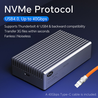 Enclosure SSD M.2 NVMe Aluminium 40Gbps USB4 dengan Port Type-C Thunderbolt 4/3 USB 3.2/3.1/3.0