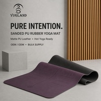 Tapis de yoga Yugaland Flagship 210 en PU sablé, 183*68cm, avec coussin en caoutchouc anti-déchirure
